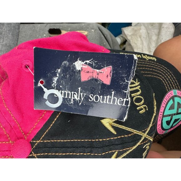 Simply Southern Follow Your Arrow Pink & Black Baseball Cap Hat Adjustable Strap - Picture 16 of 16